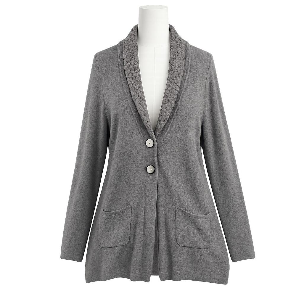 Nordstrom Gray Knit Cashmere Cardigan – Size Large